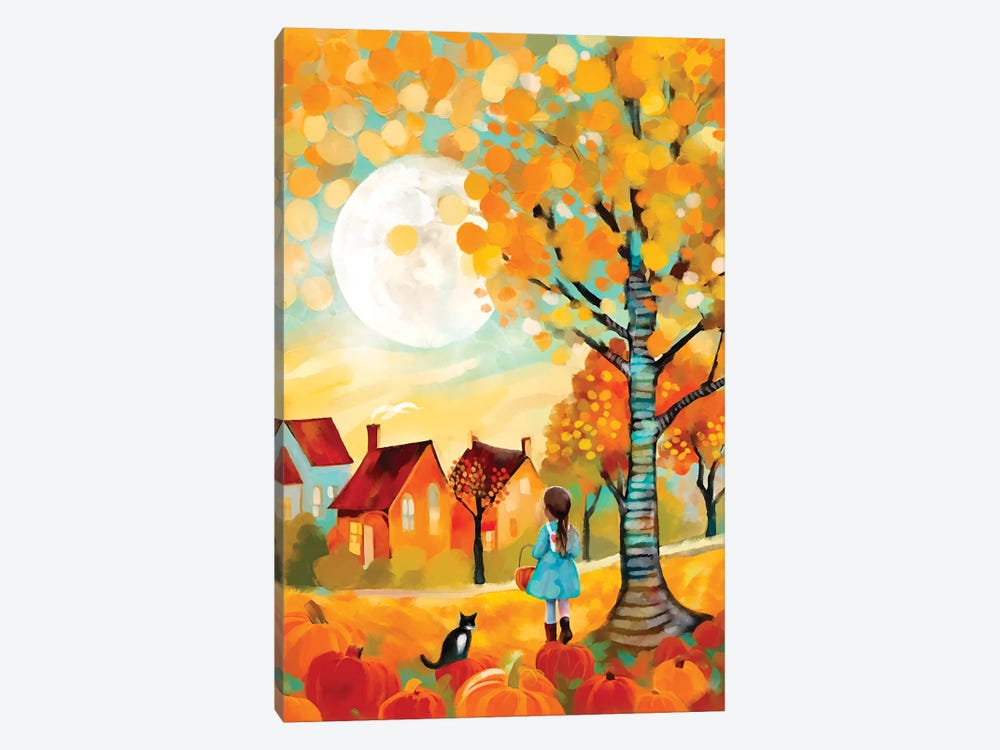 Visit To The Pumpkin Patch by Thomas Little 1-piece Canvas Artwork