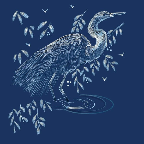 Thomas Little: Egret Study by Thomas Little