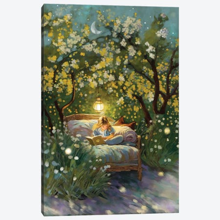 The Magic Of Reading Canvas Print #TLT371} by Thomas Little Canvas Print