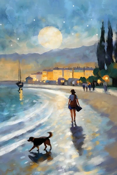 Occitania: Moonrise In Montpellier by Thomas Little