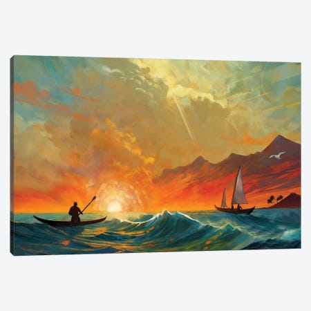 Ocean Sunrise Canvas Print #TLT384} by Thomas Little Canvas Art Print
