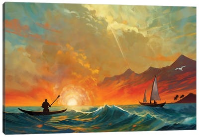 Ocean Sunrise Canvas Art Print - Thomas Little