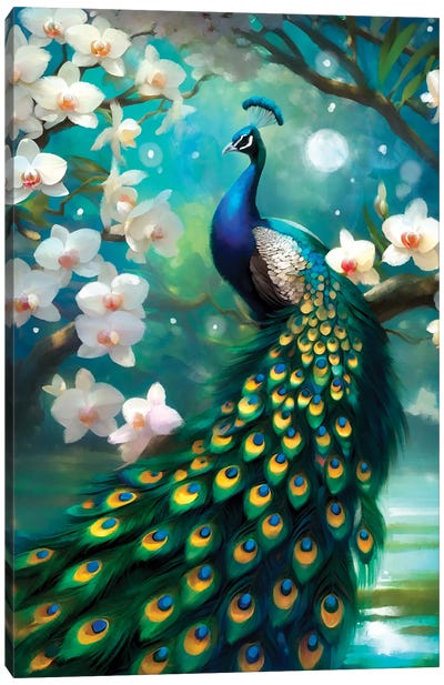 Orchid Night Canvas Art Print - Peacock Art