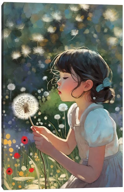 Make A Wish Canvas Art Print - Dandelion Art