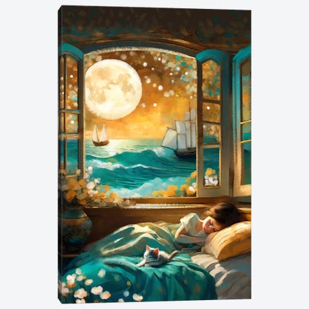 These Dreams Oceanside Canvas Print #TLT427} by Thomas Little Canvas Art