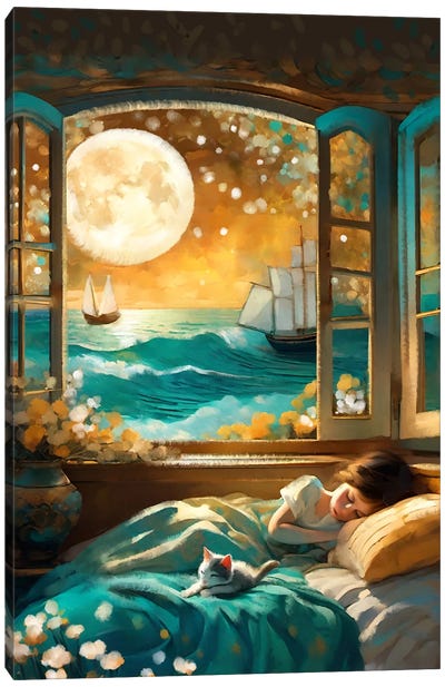 These Dreams Oceanside Canvas Art Print - Sleeping & Napping Art
