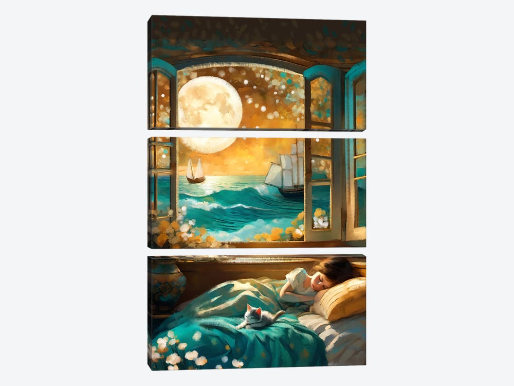 These Dreams Oceanside by Thomas Little 3-piece Canvas Art Print