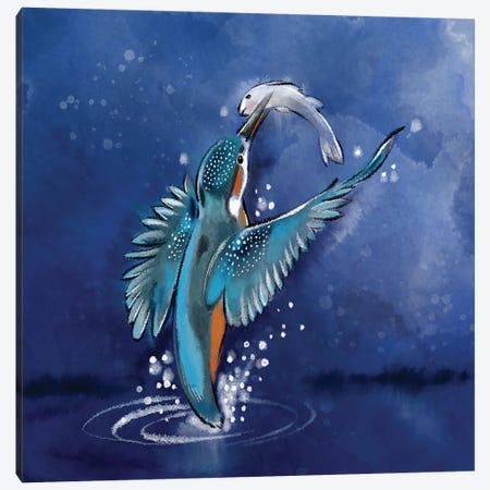 Kingfisher Rising Canvas Print #TLT55} by Thomas Little Canvas Print