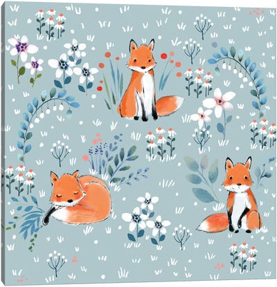 Little Fox Canvas Art Print - Thomas Little