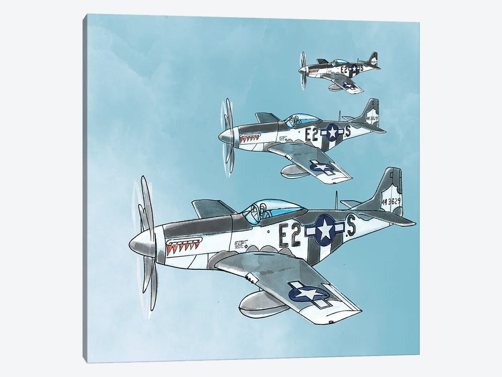 P-51 Mustang by Thomas Little 1-piece Canvas Artwork