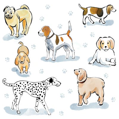 Puppy Parade by Thomas Little multi panel art