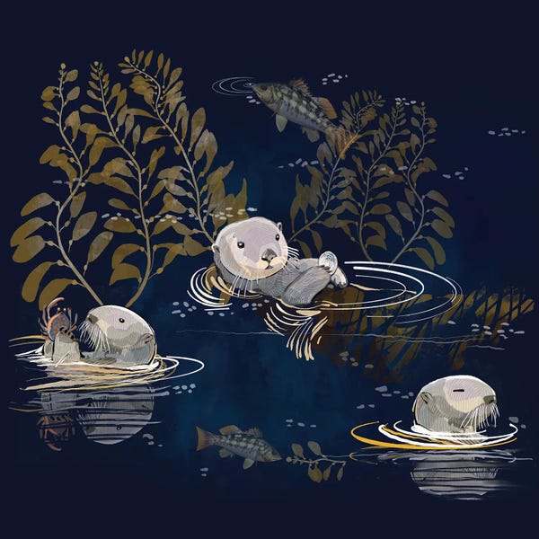 Otters: Sea Otters Chillin by Thomas Little