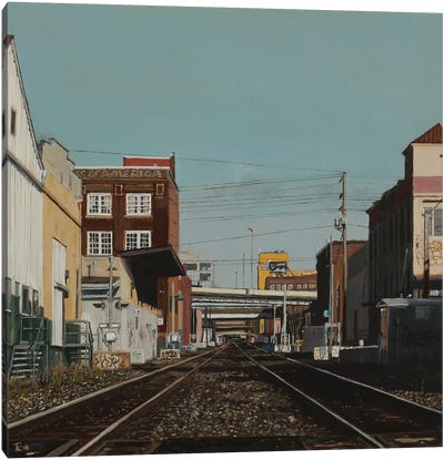 Portland Railroad From Se Main Street Canvas Art Print - Tom Clay