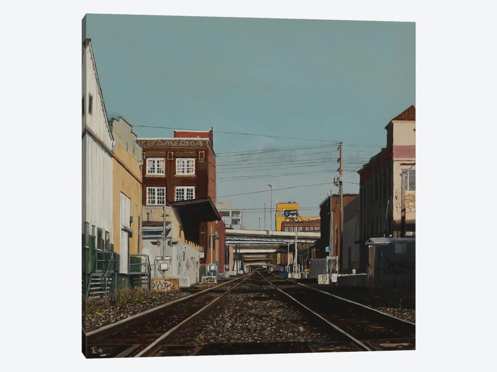 Portland Railroad From Se Main Street by Tom Clay 1-piece Canvas Artwork