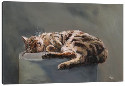 Cat Canvas Art Print - Tom Clay