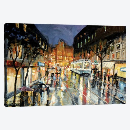 Tram Number 7 To Wollishofen Canvas Print #TLY24} by Tom Clay Art Print