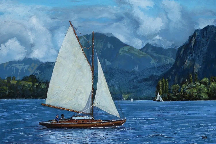 Gaff-Rigged Boat On Lake Luzern