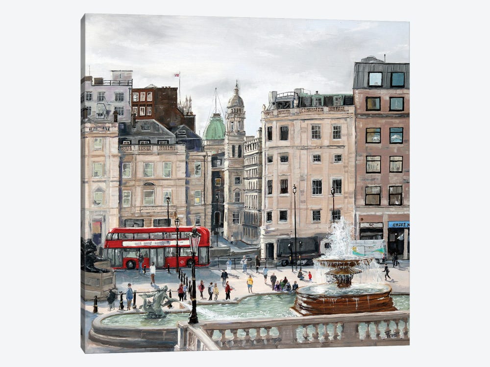 The Fountain At Trafalgar Square by Tom Clay 1-piece Canvas Print
