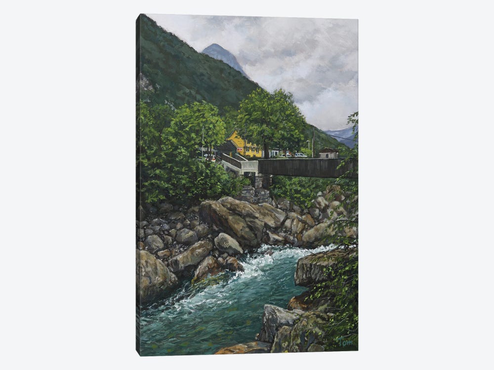 The Footbridge At Brione by Tom Clay 1-piece Art Print