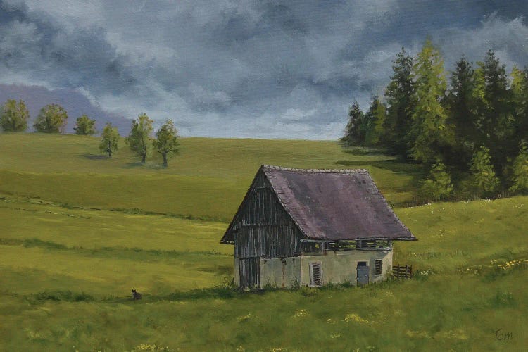 Barn In Fields