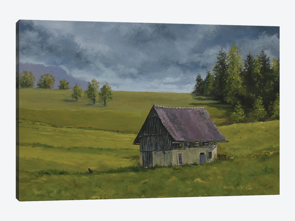 Barn In Fields by Tom Clay 1-piece Canvas Art