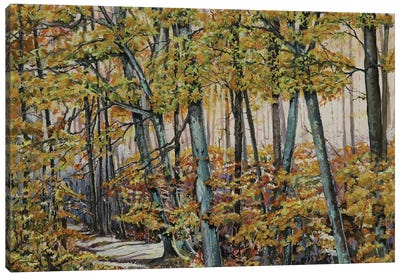 Autumn On The Albis Ridge Canvas Art Print - Tom Clay