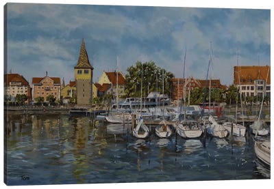 Lindau Harbour Canvas Art Print - Tom Clay
