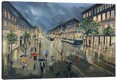 Bahnhofstrasse, Zurich Canvas Art Print - Tom Clay