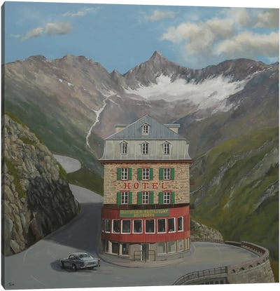 The Hotel Belvedere Canvas Art Print - Switzerland Art
