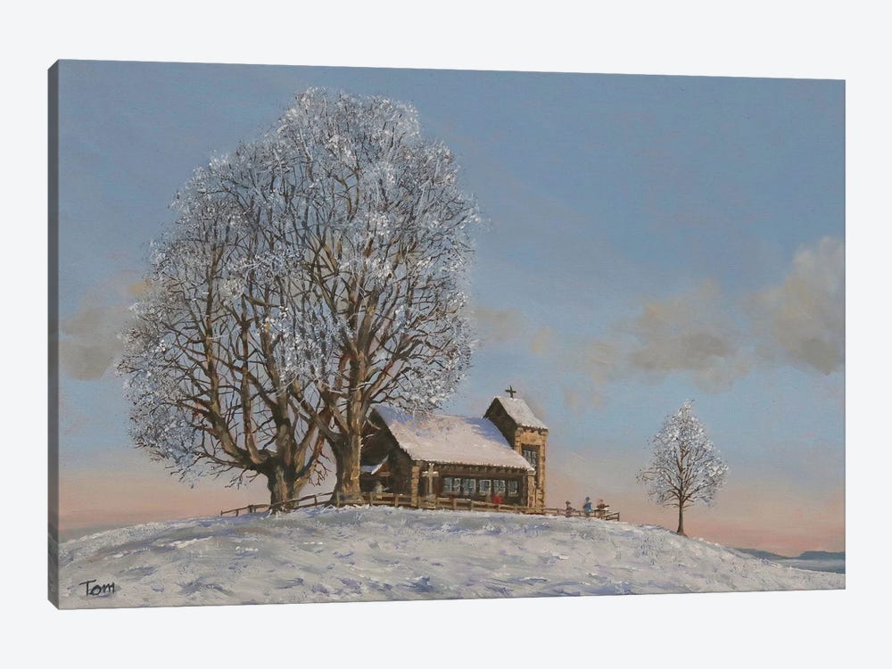 The Chapel At Michaelskreuz In The Snow by Tom Clay 1-piece Canvas Artwork