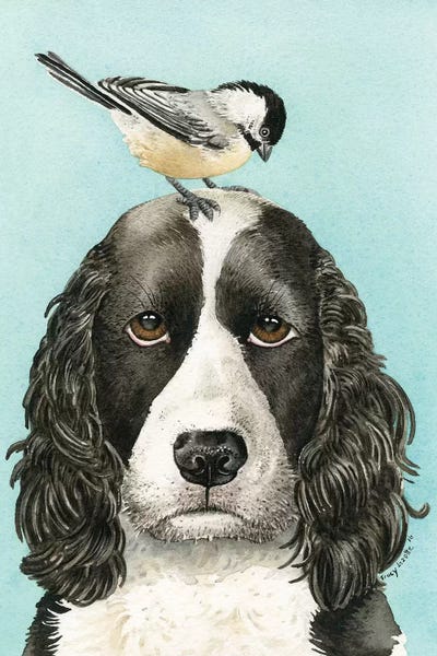 A Chat With A Chickadee by Tracy Lizotte framed wall art