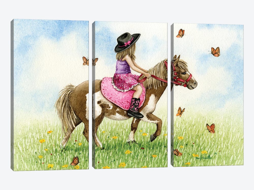 Pony Ride by Tracy Lizotte 3-piece Canvas Art Print