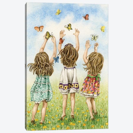 Chasing Butterflies Canvas Print #TLZ103} by Tracy Lizotte Art Print