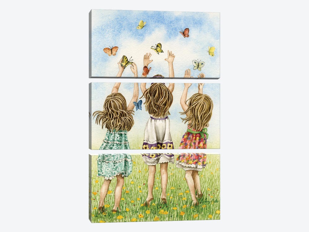 Chasing Butterflies by Tracy Lizotte 3-piece Canvas Artwork