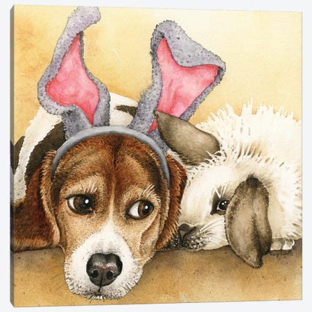 Bunny Friends Canvas Print #TLZ13} by Tracy Lizotte Canvas Art