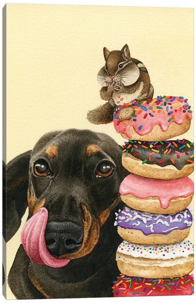 Donut Stacker Canvas Art Print - Kitchen Art Collection