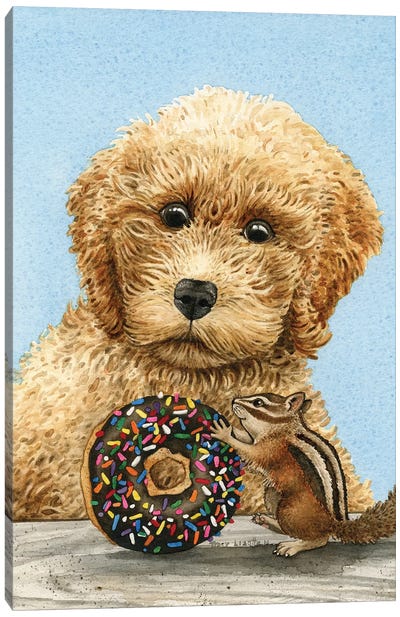 Donut Thief Canvas Art Print - Chipmunk Art