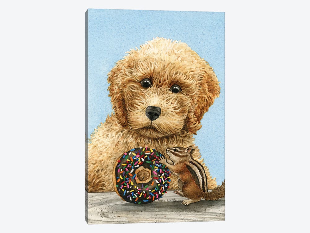 Donut Thief by Tracy Lizotte 1-piece Canvas Print