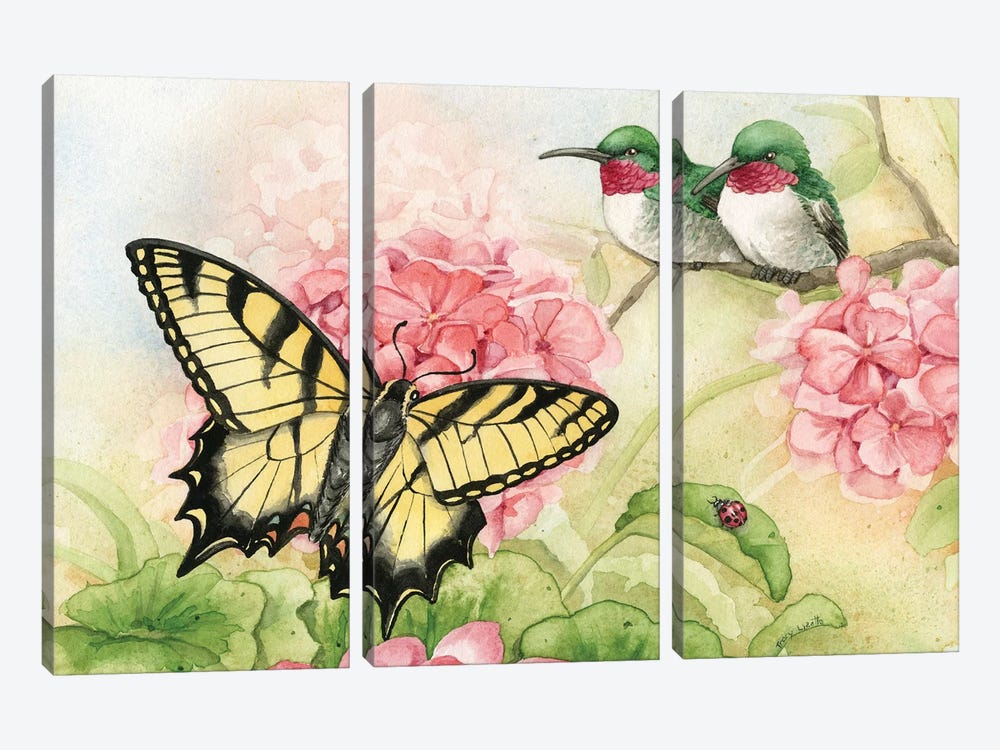 Humingbird Garden I by Tracy Lizotte 3-piece Canvas Wall Art