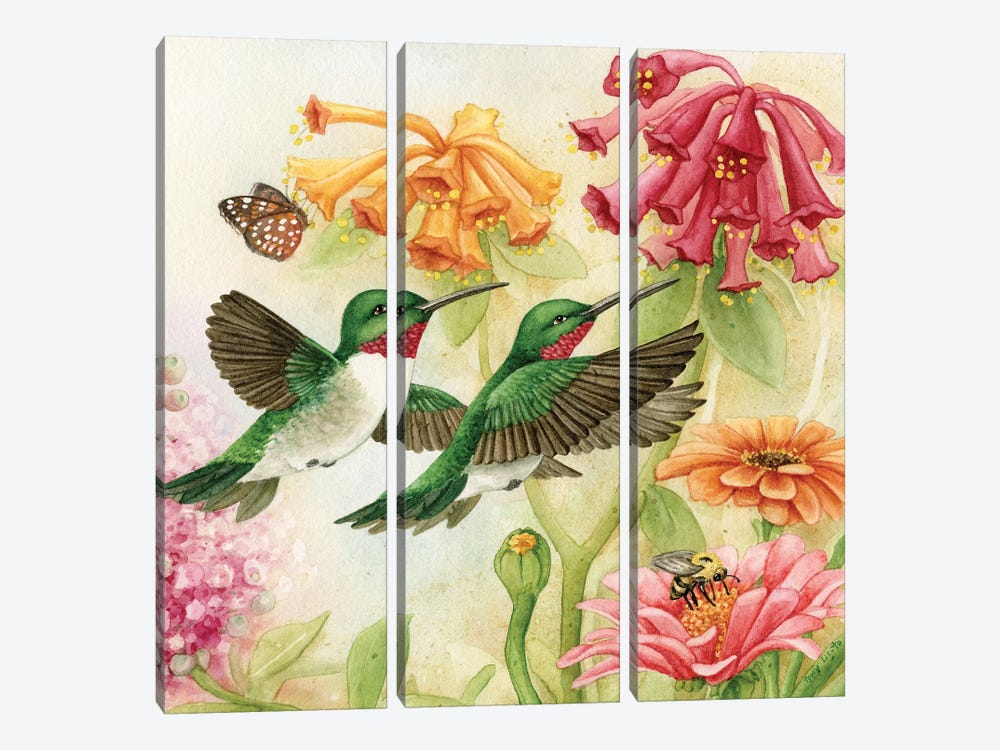 Humingbird Garden III by Tracy Lizotte 3-piece Canvas Wall Art
