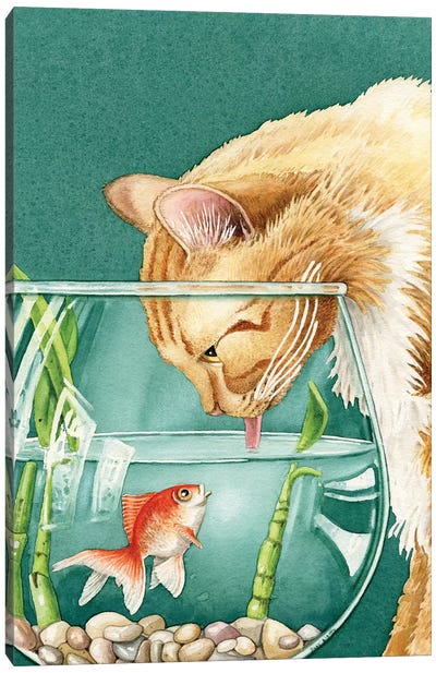 Something's Fishy Canvas Art Print - Tracy Lizotte