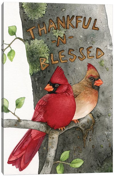 Thankful N Blessed Canvas Art Print - Cabin & Lodge Décor