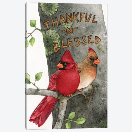 Thankful N Blessed Canvas Print #TLZ78} by Tracy Lizotte Canvas Wall Art