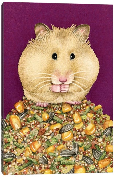 The Little Hoarder Canvas Art Print - Hamsters