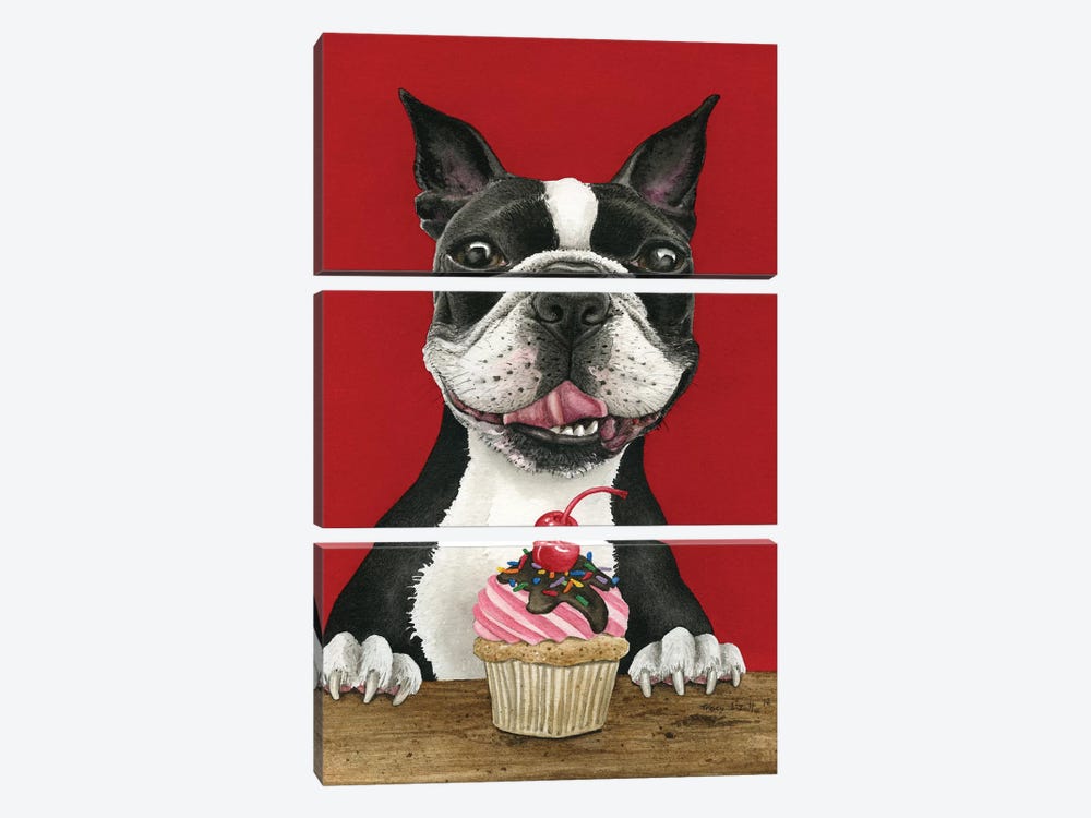 Boston Cupcake by Tracy Lizotte 3-piece Canvas Wall Art