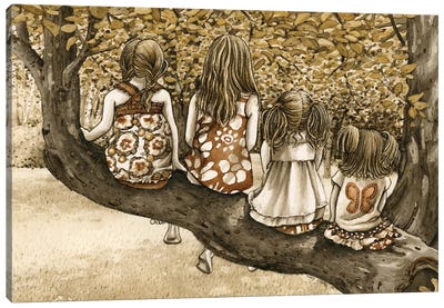 The Tree Climbers Canvas Art Print - Tracy Lizotte