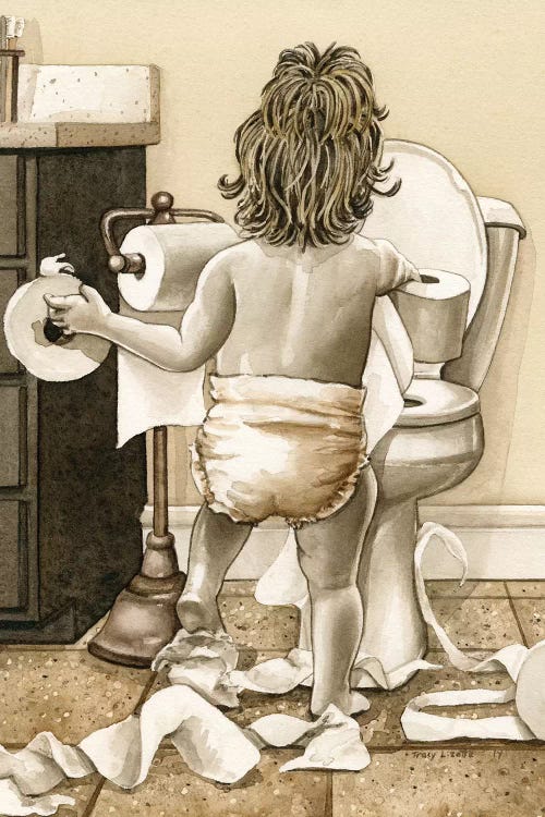 Toddler With Toliet Paper