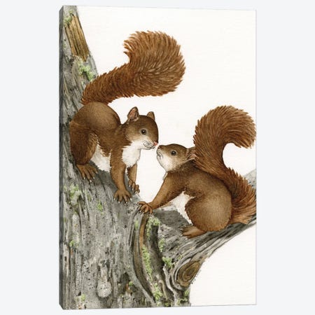Two Squirrels Canvas Print #TLZ87} by Tracy Lizotte Canvas Artwork