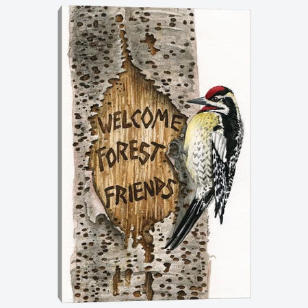 Welcome Forest Friends Canvas Print #TLZ89} by Tracy Lizotte Art Print