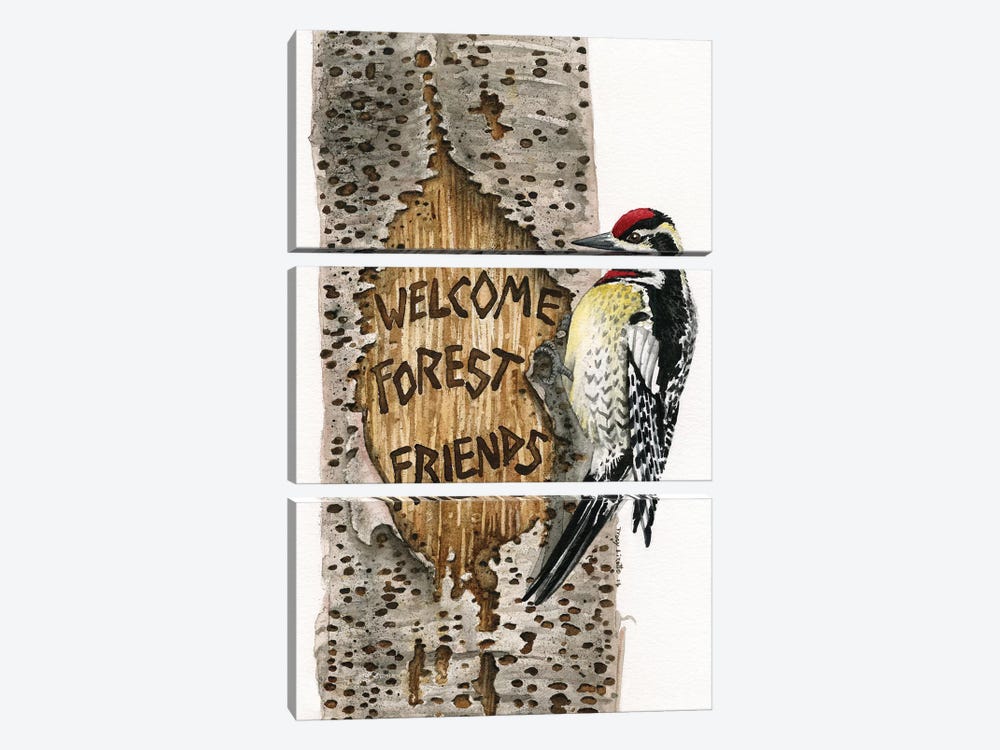 Welcome Forest Friends by Tracy Lizotte 3-piece Canvas Art Print